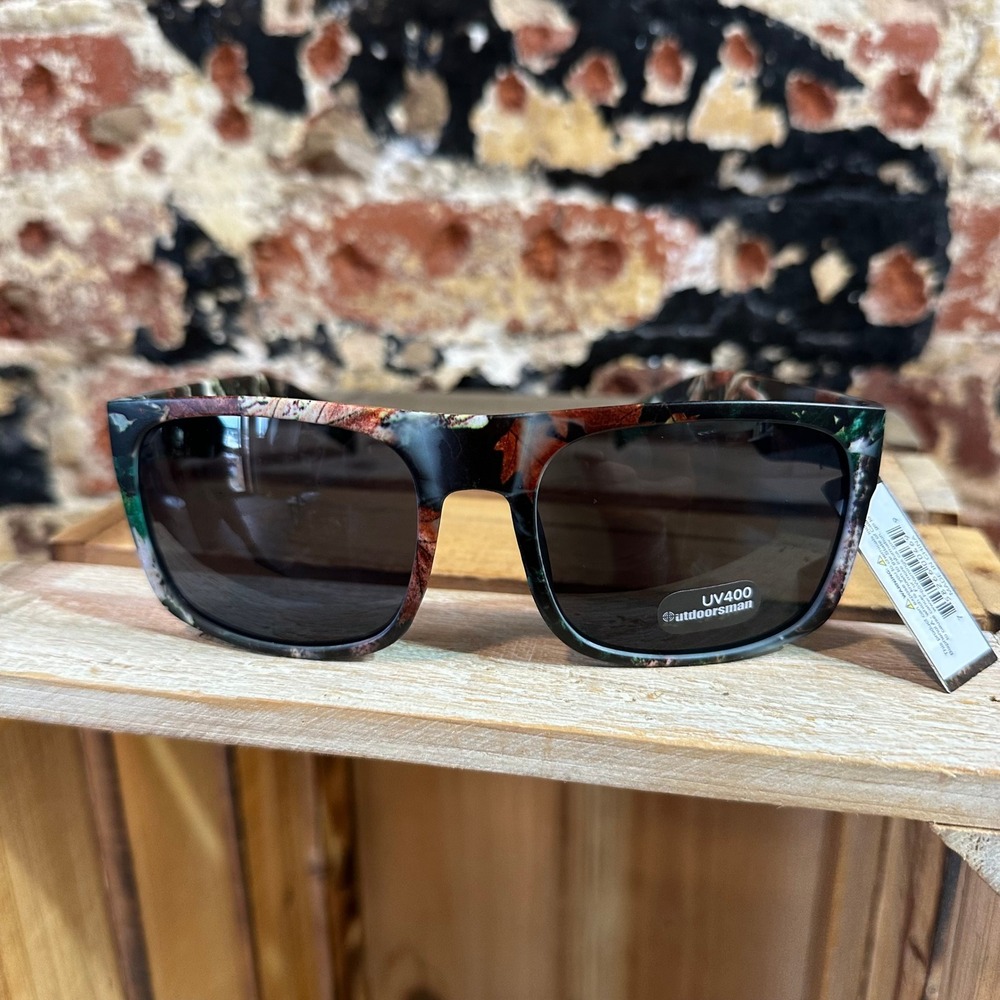 Outdoorsman Camouflage Eyewear UV400 Sport Sunglasses Mens Camo Amber Lens NEW